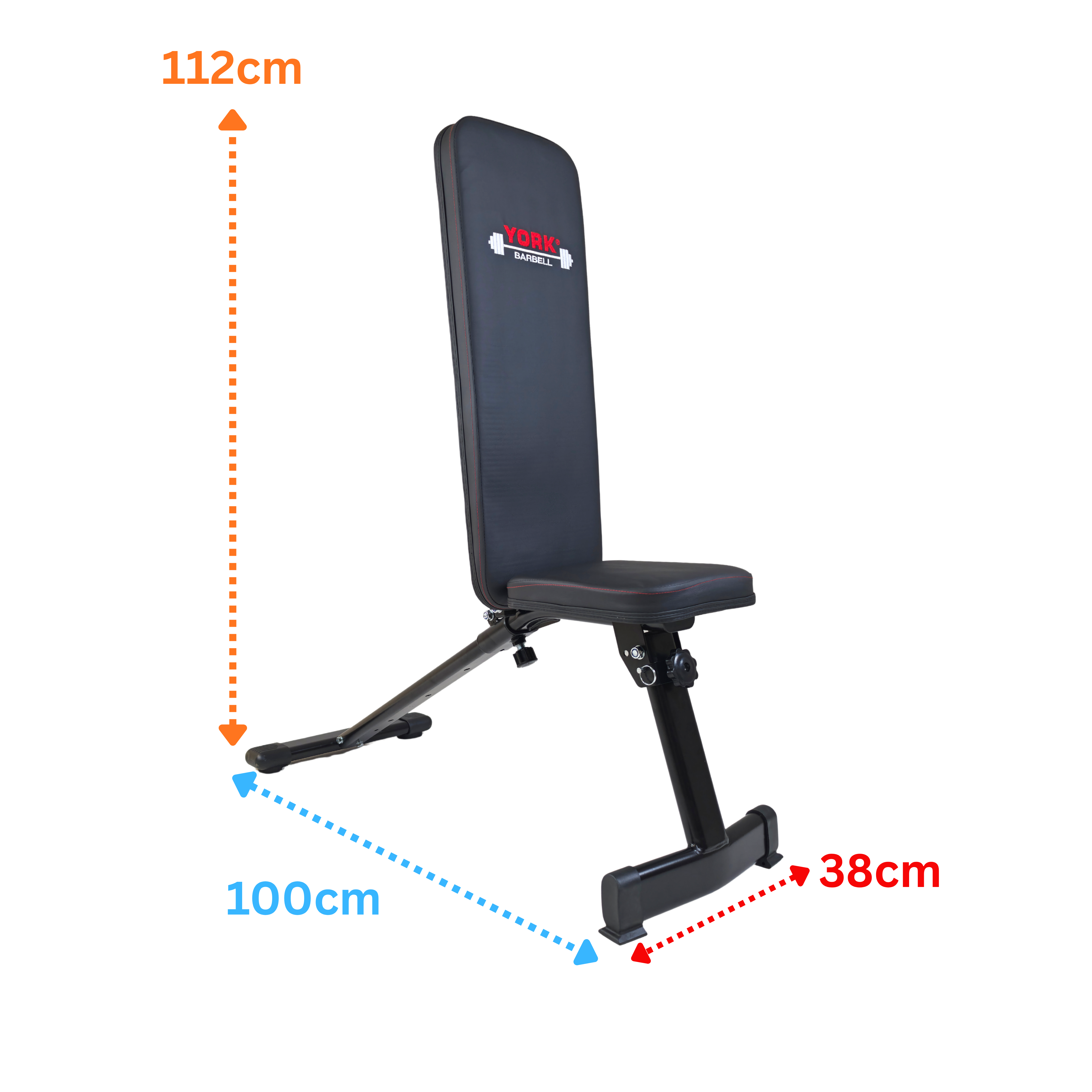 Bench folded storage position diagram